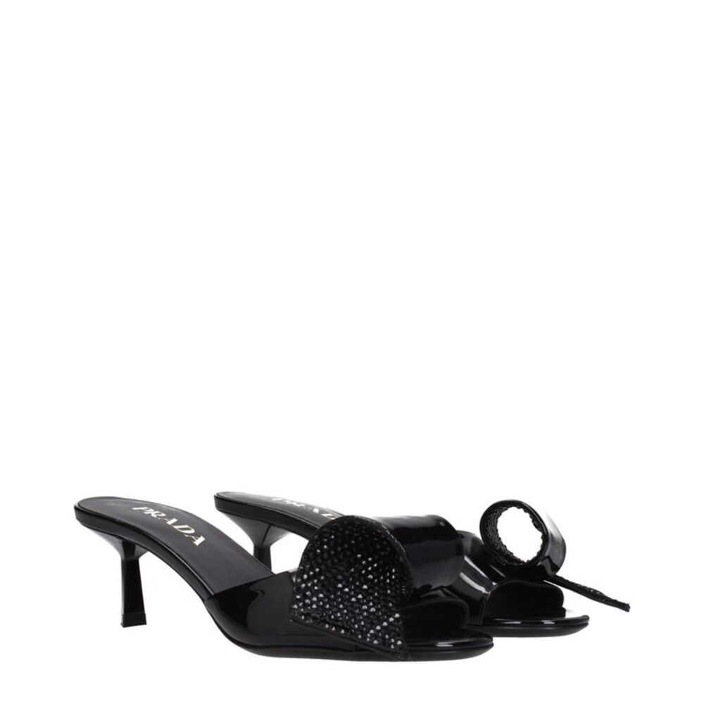 Prada Black Leather Women's Sandals - Picture 2 of 4
